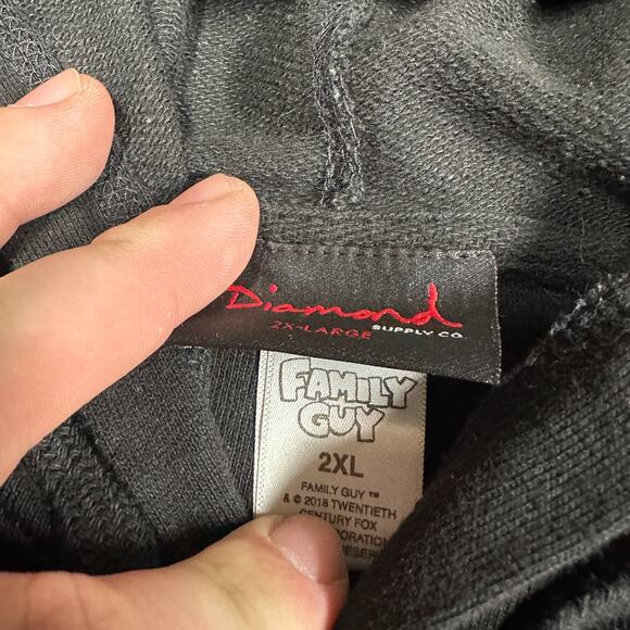 Diamond Supply Co x Family Guy Collective Hoodie Size 2XL Brian Smoking - Picture 8 of 12